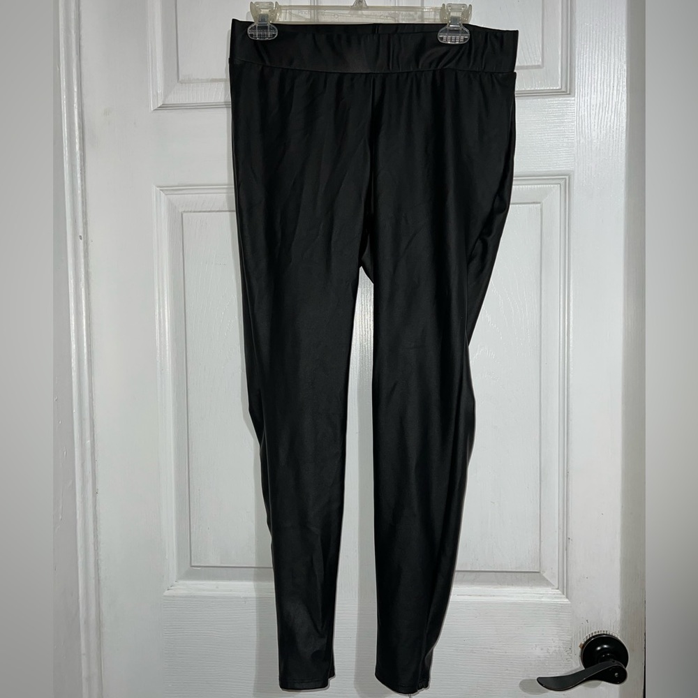 TORRID FAUX LEATHER LEGGINGS SIZE 0 & Talbots Sheer Shirt Size 14